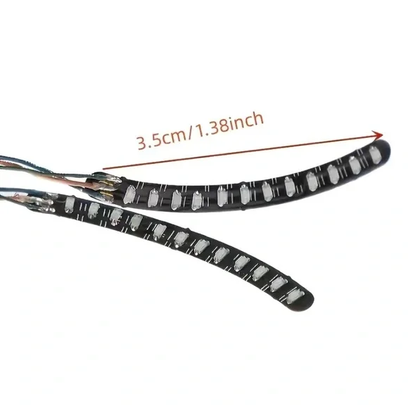 Red LED Light Up Eyelashes Eyeliner Body Jewelry Makeup Stick On 7 Light Modes - Picture 10 of 11